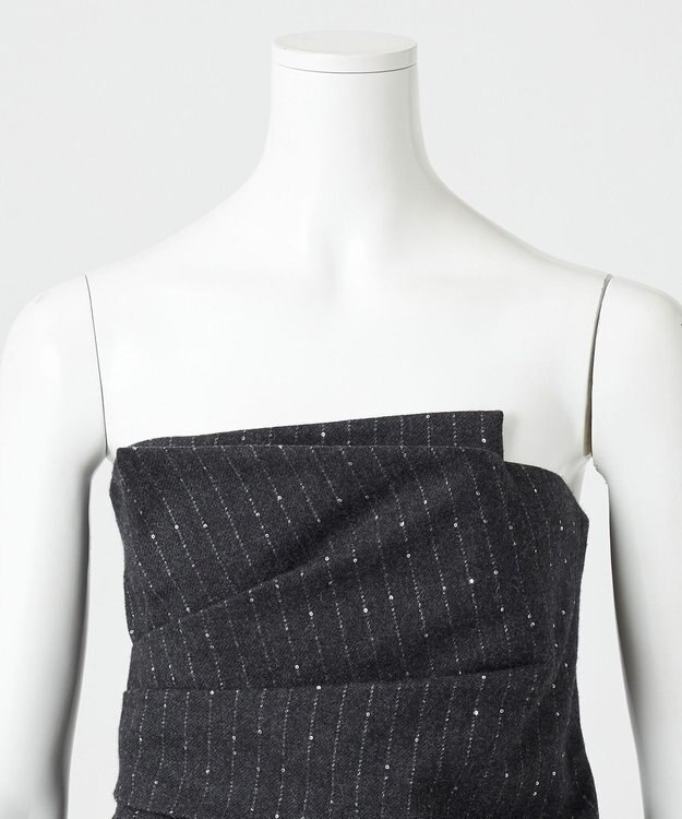 23区 S 【エステータ】ストライプシークイン ビスチェ グレー系