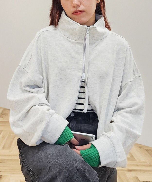 CRAFT STANDARD BOUTIQUE 【WEB限定】裏毛ダブルジップショートスウェット/24AW Oatmeal