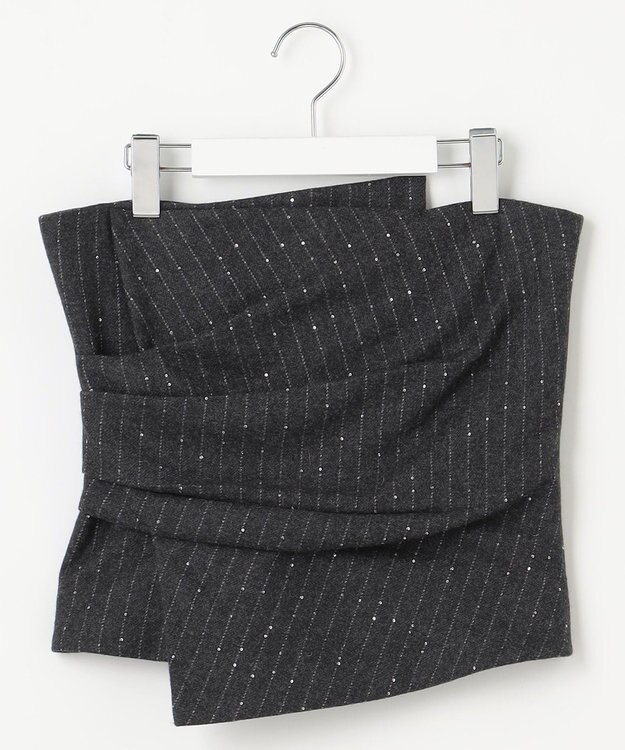 23区 S 【エステータ】ストライプシークイン ビスチェ グレー系