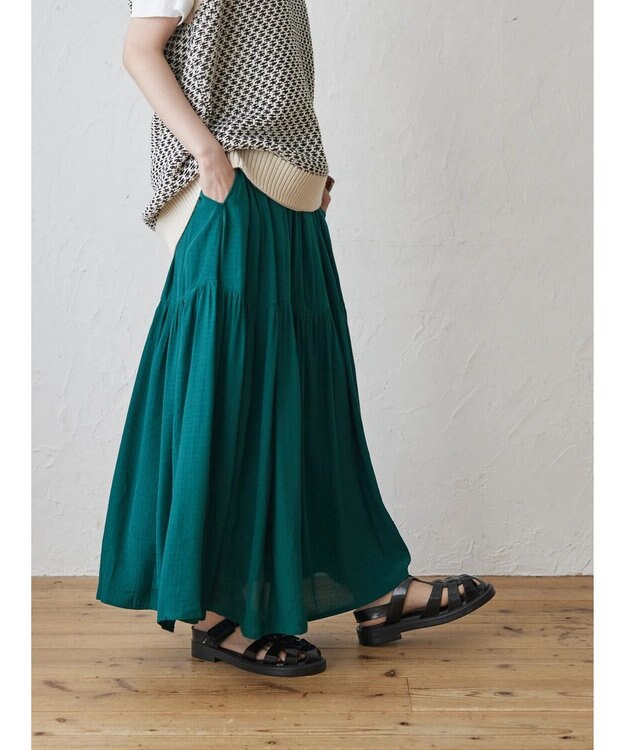 AMERICAN HOLIC ティアードギャザースカート Green