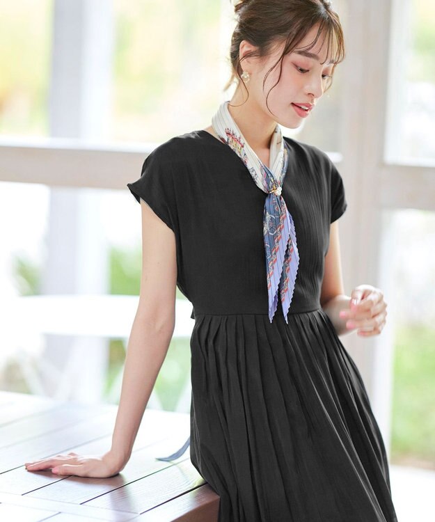 Tiaclasse 【洗える】はしごレースワンピース ブラック