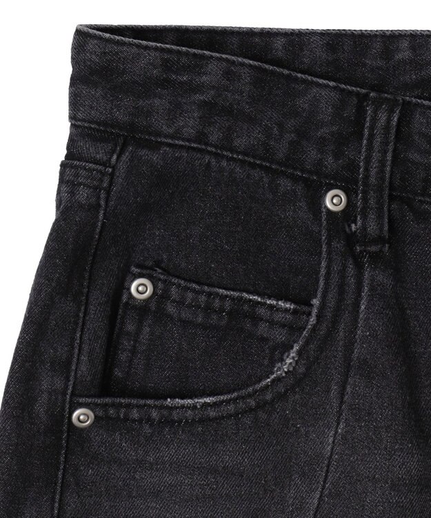 WEGO カーブラインバレルレッグデニムパンツ ブラック