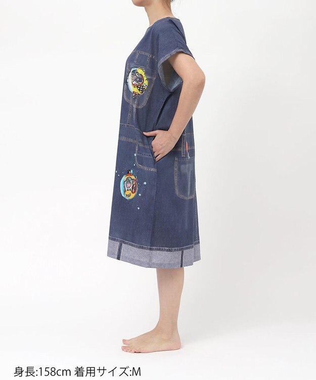 tsumori chisato SLEEP ツモリチサト トップス ルームウエア 3分袖 半袖 綿100%(本体) 楊柳素材 チュニック レディース UNT148 /ワコール コン