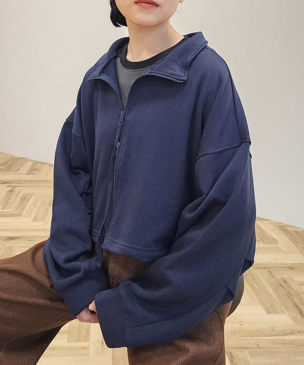CRAFT STANDARD BOUTIQUE 【WEB限定】裏毛ダブルジップショートスウェット/24AW Navy