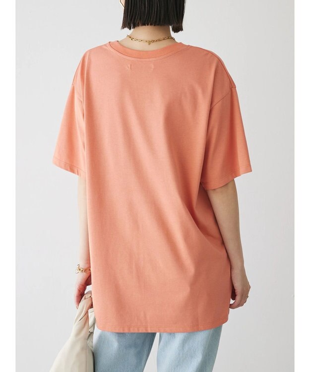 Green Parks レトロフラワーロゴ入りプリントＴシャツ Orange