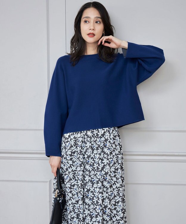 自由区 【カタログ掲載・洗える】スノーフラワープリント スカート スレート系