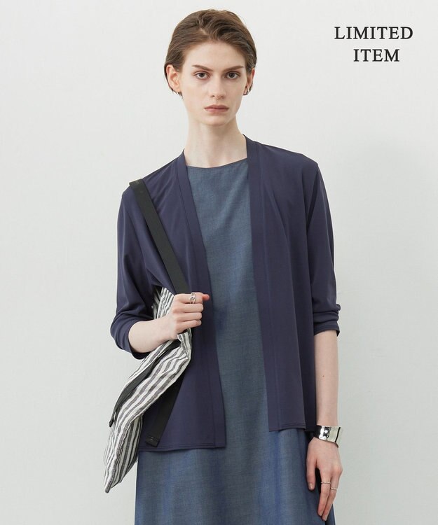 ICB 【WEB限定・接触冷感・洗える】PINION ショートカーディガン ブルーグレー系