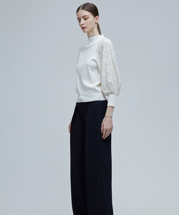 BEIGE， CLARISSE / ドッキングプルオーバーニット Ecru