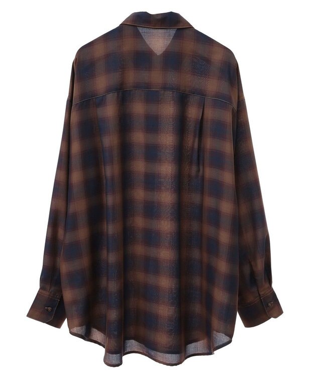 Green Parks オンブレーチェックライトシャツ Brown