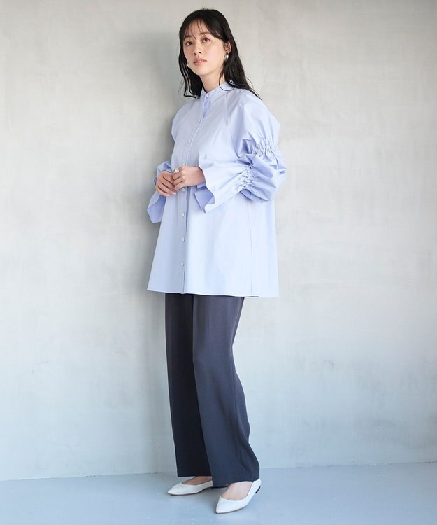 #Newans キャンディスリーブシャツ サックス