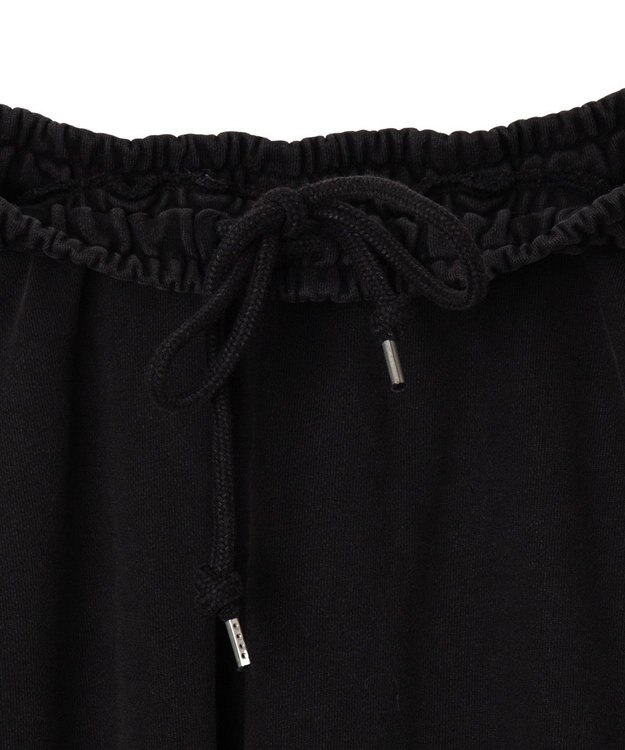 WEGO 【ウエストゴム】ラインストーンロゴスウェットパンツ ブラック