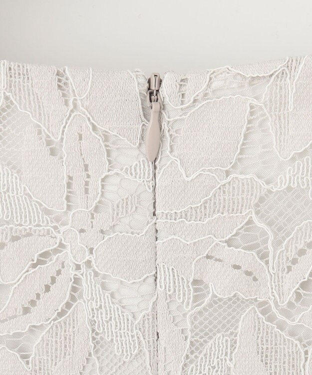 自由区 【XSサイズ～/洗える/セット可】フラワーコードレース ペプラムブラウス ライトグレー系