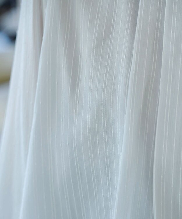 Tiaclasse L 【洗える】シフォンドレープワンピース サックスグレー