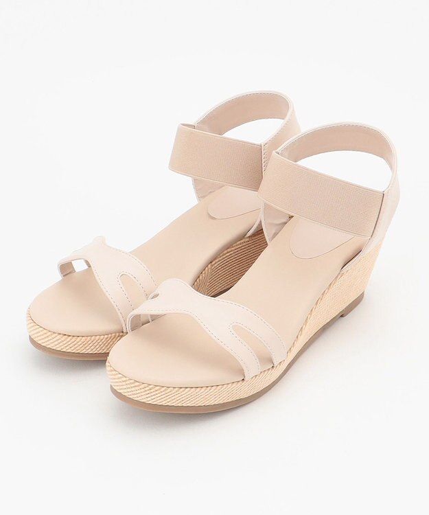 ANY SIS 【美人百花7月号掲載】クラッシィウエッジゴム サンダル アイボリーベージュ