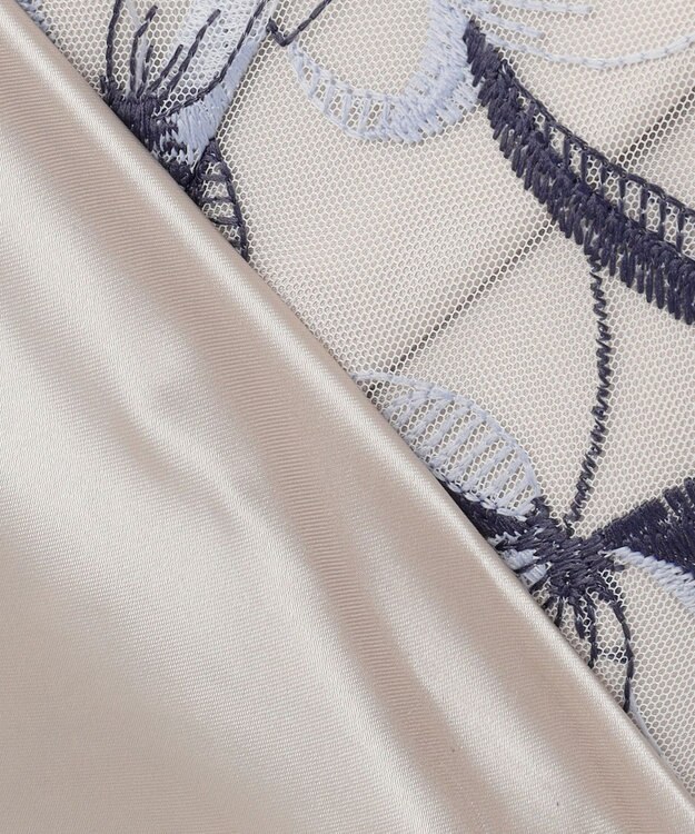 ANY SIS L 【洗える】バイカラーエンブロイダリー スカート アイボリー系