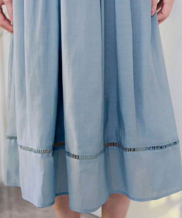 Tiaclasse 【洗える】はしごレースワンピース サックス