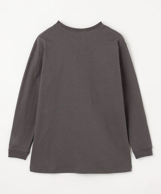 ANY L ロゴロングTシャツ チャコール×オフロゴ