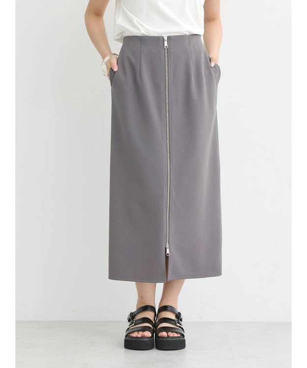 earth music&ecology Ｚｉｐスカート Gray