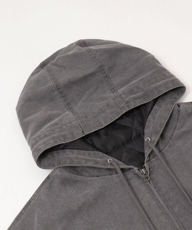 WEGO ワーカーズキルトフードブルゾン ブラック中濃色