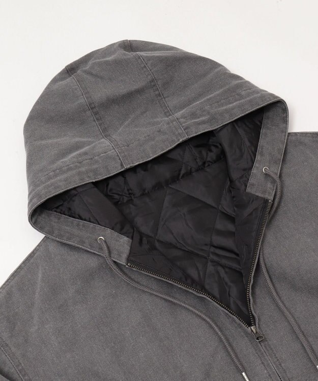 WEGO ワーカーズキルトフードブルゾン ブラック中濃色