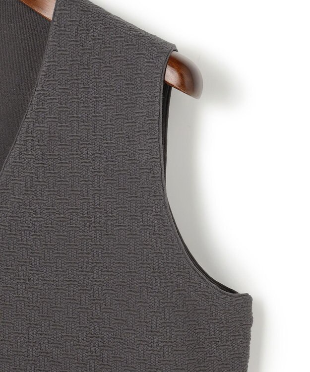 J.PRESS MEN 重ねて映える洗練レイヤード【ストレッチ / イージーケア】【FLEX YARN】ハイゲージ ニットベスト グレー系