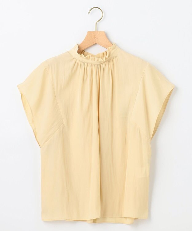 組曲 S 【前後着用可】ギャザーライトデシン ブラウス カスタード系