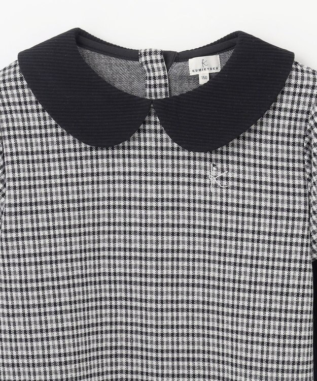 組曲 KIDS 【150-160㎝】チェックジャガード トレーナー ブラック系3