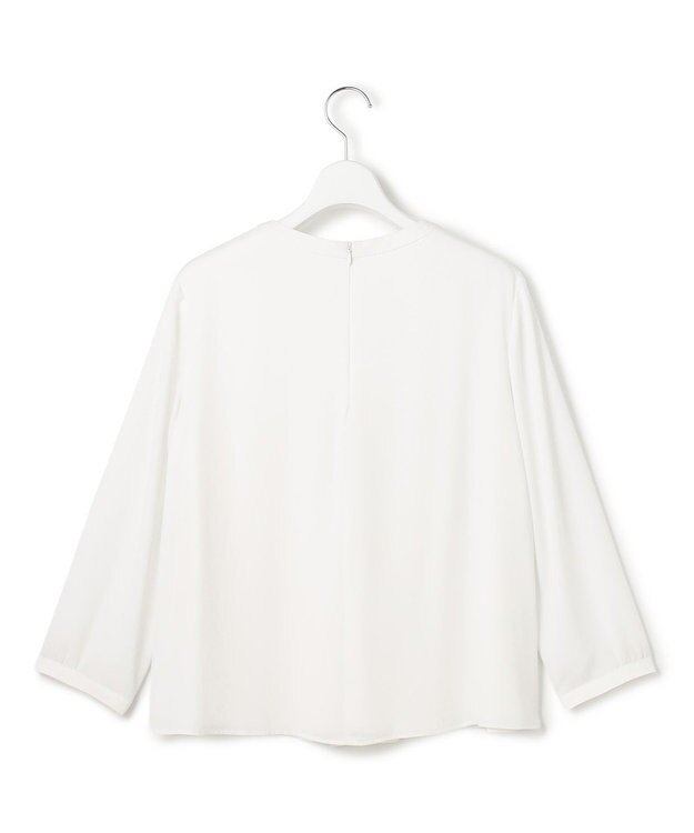 23区 L 【洗える】シルキーデシン バーアクセント ブラウス ホワイト系