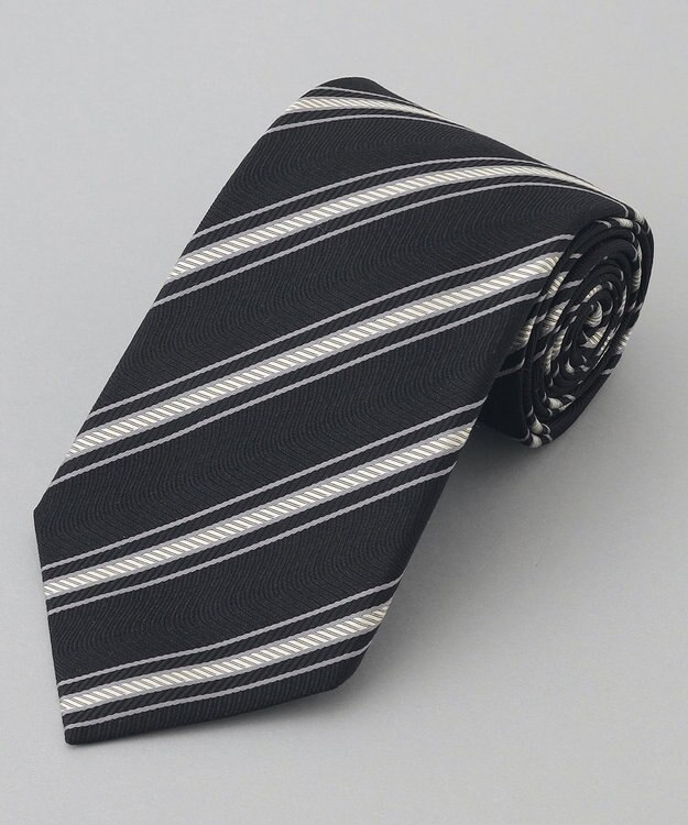 GOTAIRIKU GOTAIRIKU別注【日本製】シルク ネクタイ_ストライプ ブラック系1