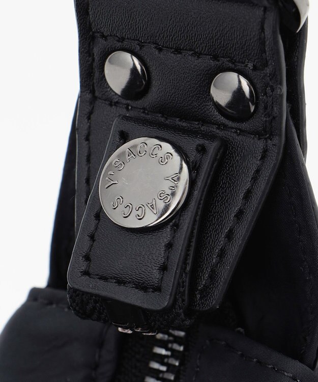 Y'SACCS 【ナイロンタフタ×リサイクルレザー】デイリーショルダー　Mサイズ ブラック