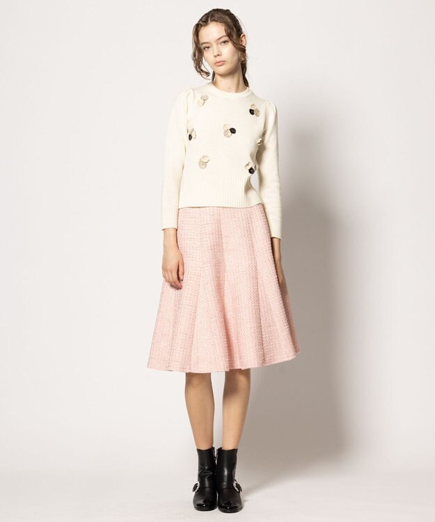 TOCCA FLOWER BONBON ニットプルオーバー アイボリー系