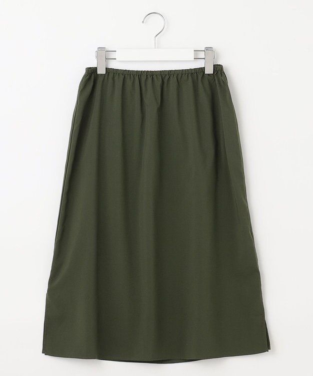 自由区 【WEB限定・洗える・XSサイズあり】ライトギャザーフレアスリーブ ワンピース カーキ系