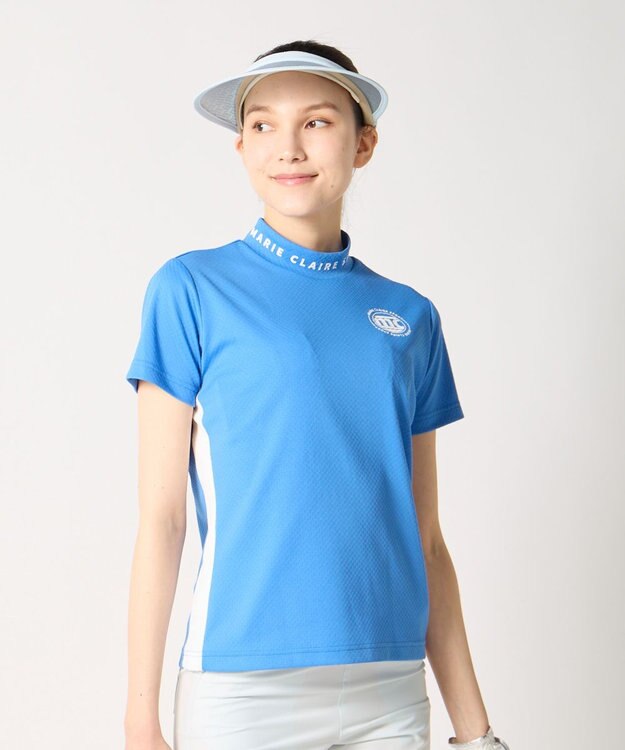 FILA GOLF／marie claire 【Marie claire sports】半袖モックネックシャツ ブルー