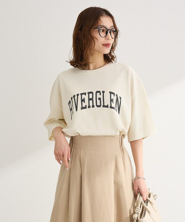 Green Parks ピグメントロゴＴシャツ Ecru