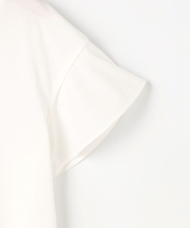 組曲 【WEB限定】プレーティング天竺フリルスリーブ Tシャツ アイボリー系