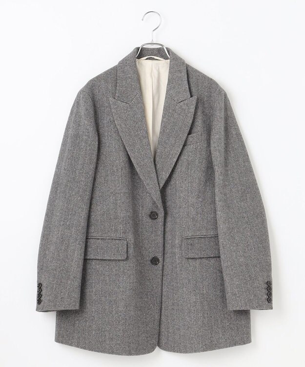 #Newans ウールテーラードジャケットコート グレー