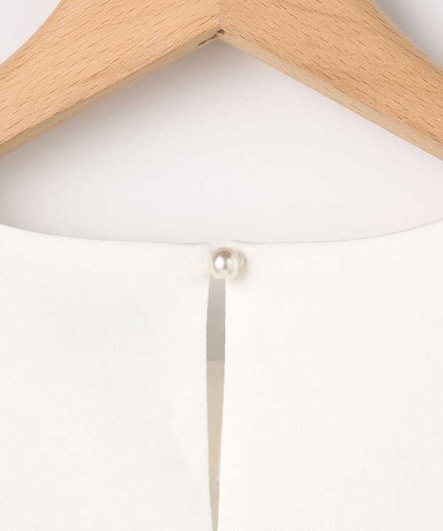 組曲 【WEB限定】プレーティング天竺フリルスリーブ Tシャツ アイボリー系