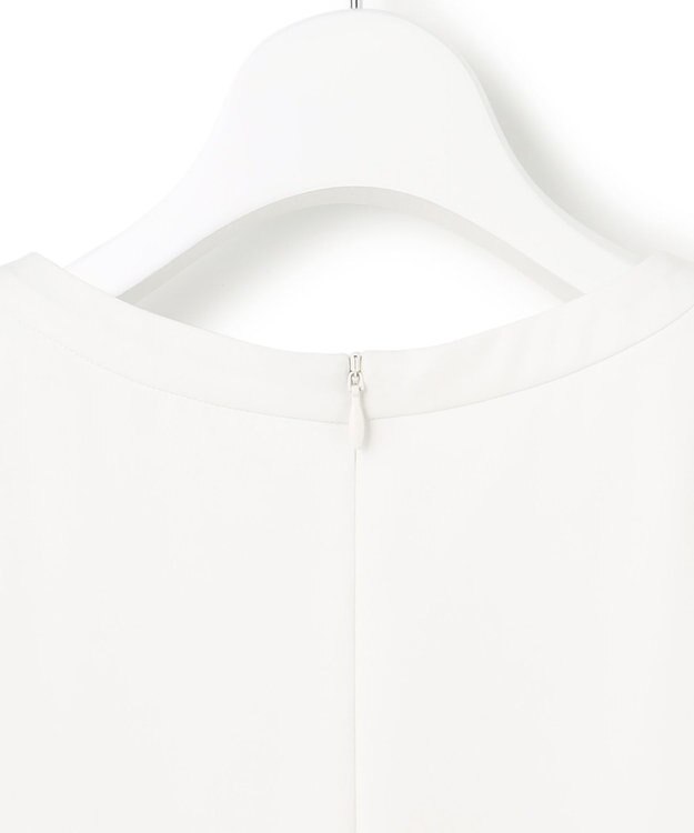 23区 L 【洗える】シルキーデシン バーアクセント ブラウス ホワイト系