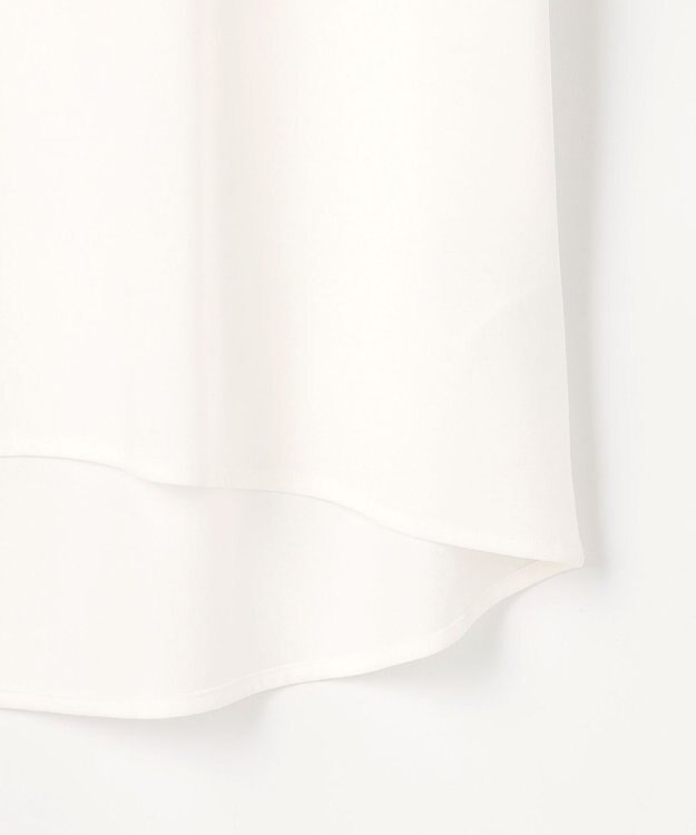 組曲 【WEB限定】プレーティング天竺フリルスリーブ Tシャツ アイボリー系