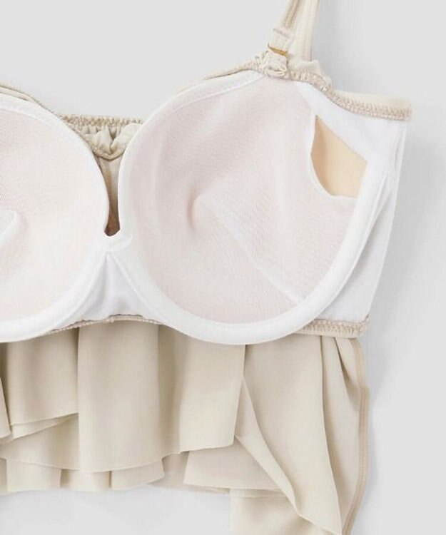 San-ai Resort（三愛水着楽園） 【SALE】ワコール定番商品カップ使用GHIカップの大きなお胸に対応【グラマラスフィット】ワイヤー水着　9D-M　【San-ai Resort（サンアイリゾート）】 ホワイト×ブラウン