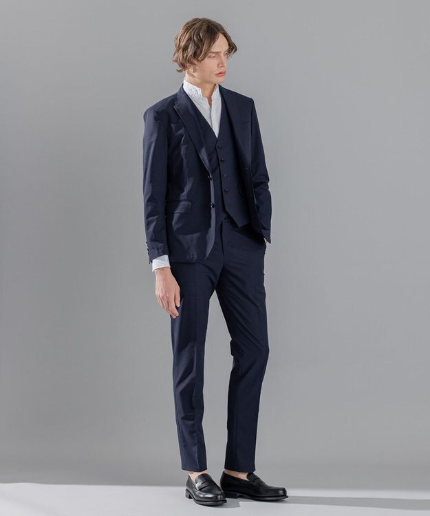 JOSEPH HOMME <3ピース対応> クールドッツストレッチ ジレ ネイビー系