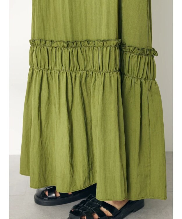 CRAFT STANDARD BOUTIQUE 切替ティアードキャミワンピース Khaki