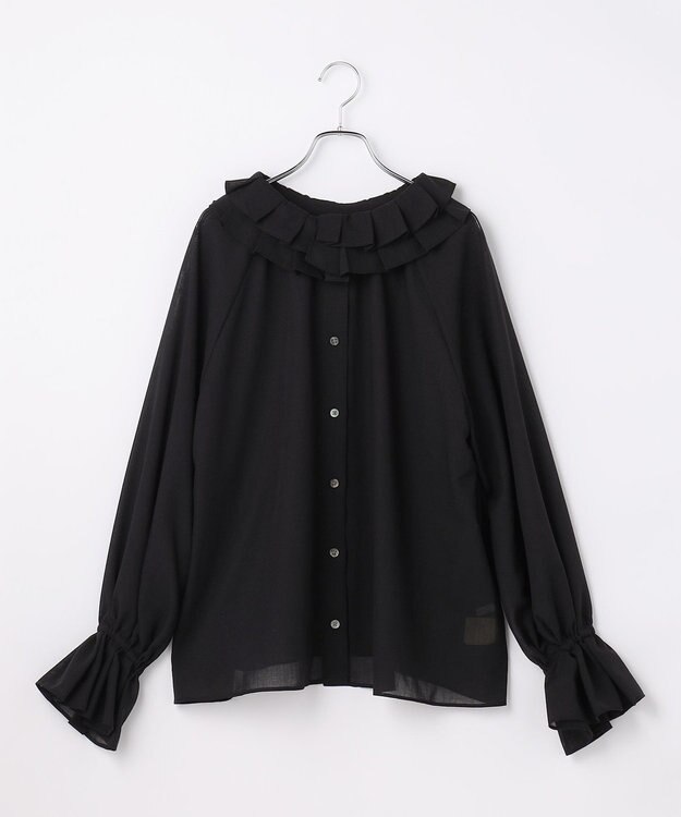 #Newans 【前後着用可能】【高山都さんコラボ】ビッグカラー２WAYブラウス ブラック