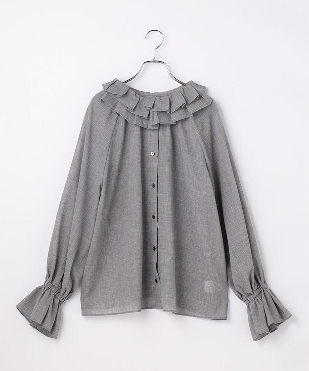 #Newans 【前後着用可能】【高山都さんコラボ】ビッグカラー２WAYブラウス グレー