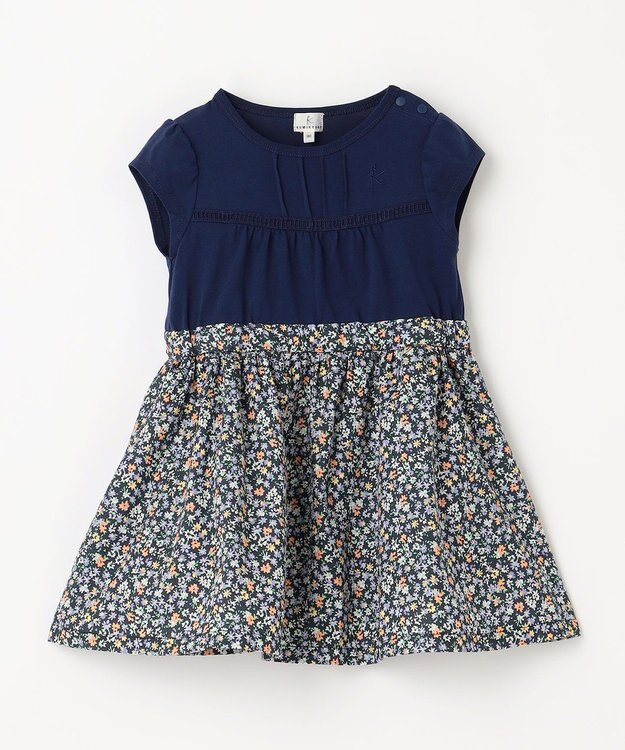 組曲 KIDS 【80-100㎝】サマーガーデン ワンピース ネイビー系5