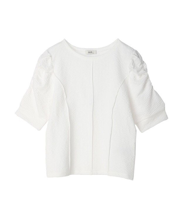 earth music&ecology ジャガードパワショルプルオーバー Off White