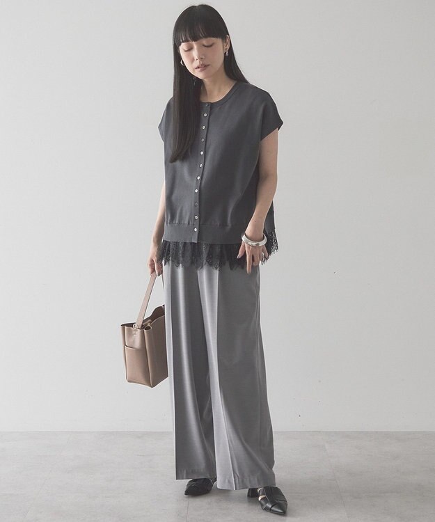 AMERICAN HOLIC 【前後2WAY】裾レースベスト Charcoal Gray