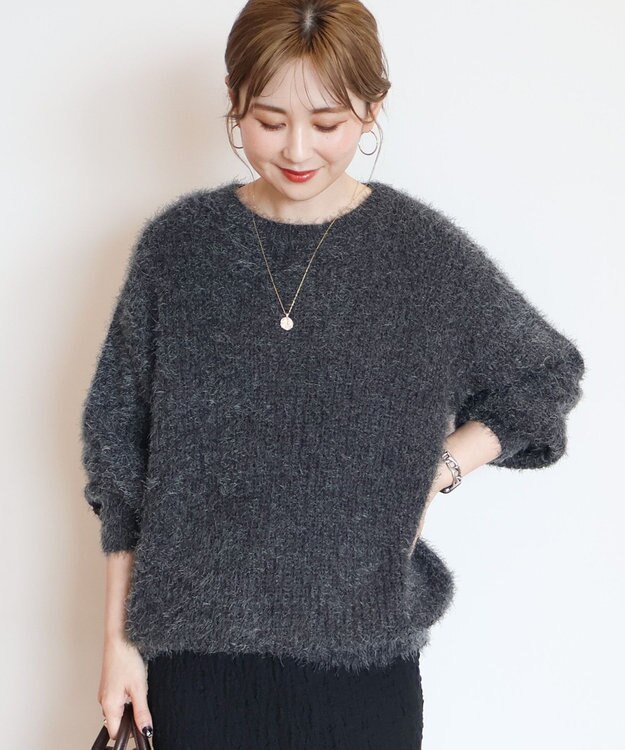 AMERICAN HOLIC フェザーゆるニットプルオーバー Charcoal Gray