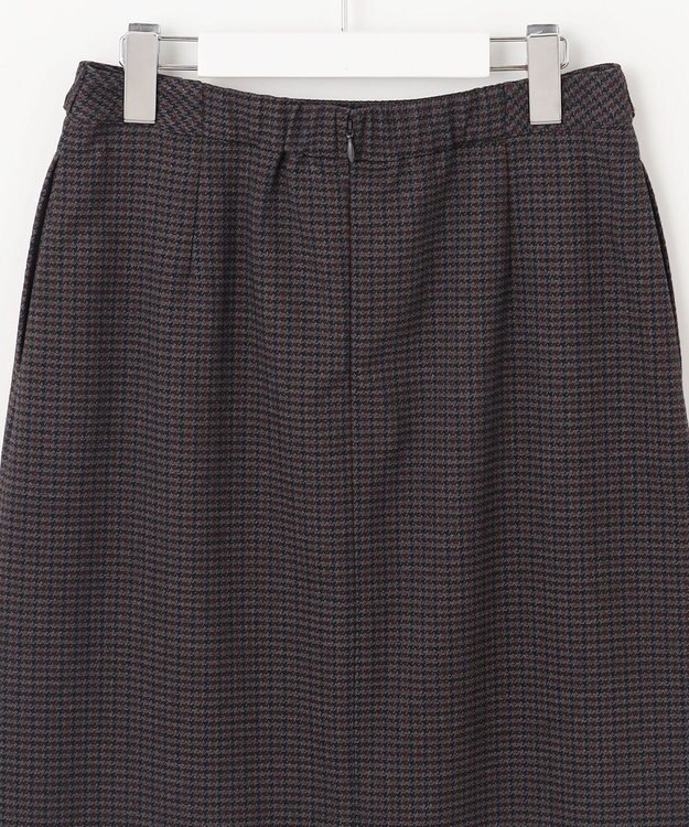 J.PRESS LADIES 【洗える】30/2 TR ドビー ガンクラブ ボックスプリーツ スカート グレー系3