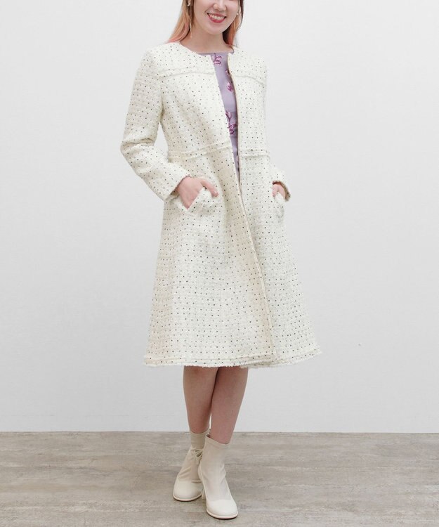 TOCCA 【消臭】SWEET TWINKLE ツイードコート アイボリー系